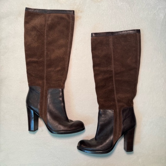 Vintage Nine West Brown Suede and Leather Knee High Boots - Picture 2 of 7